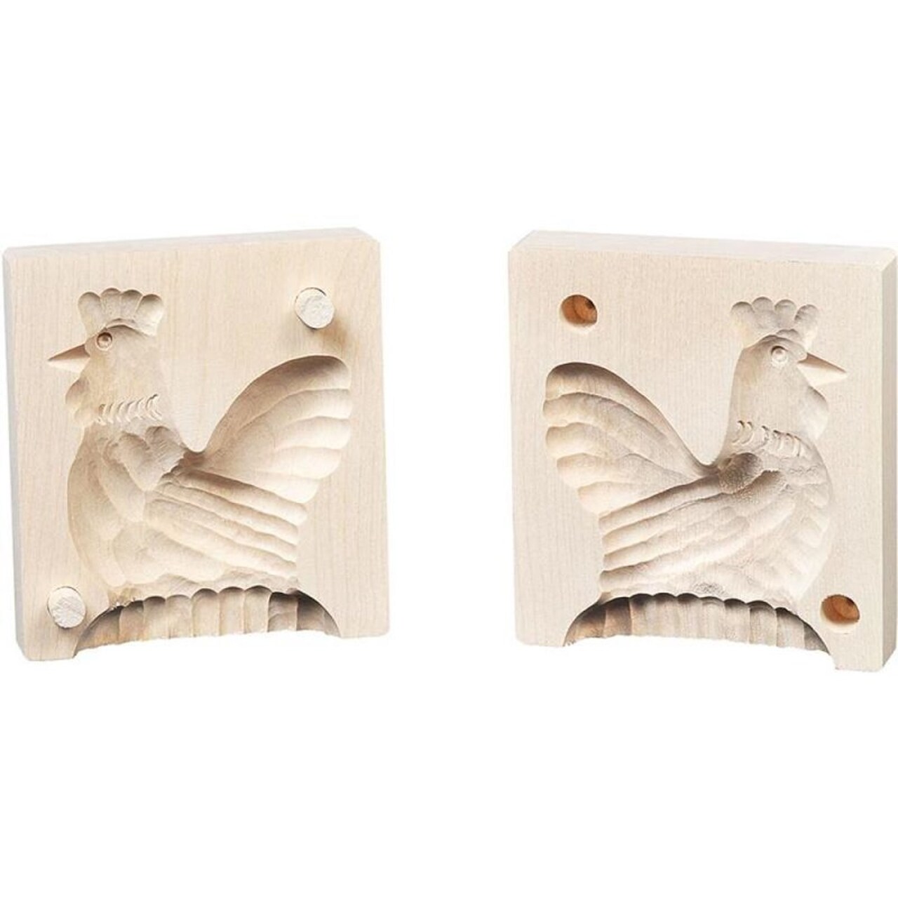 Salewsky Jurgen German Hand Made Finely Carved 2 Piece Butter Mold Rooster Design